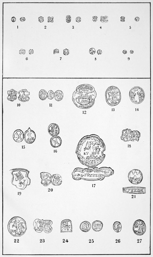 Tafel XIV. Goldschmiede- und Zinngießerzeichen.